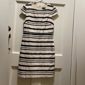 J. Crew Black and White Striped Mini Dress